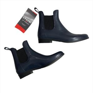 NWT Storm By Cougar Navy Chelsea Ankle Rain Boots